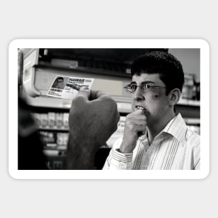 McLovin buying some drinks Sticker